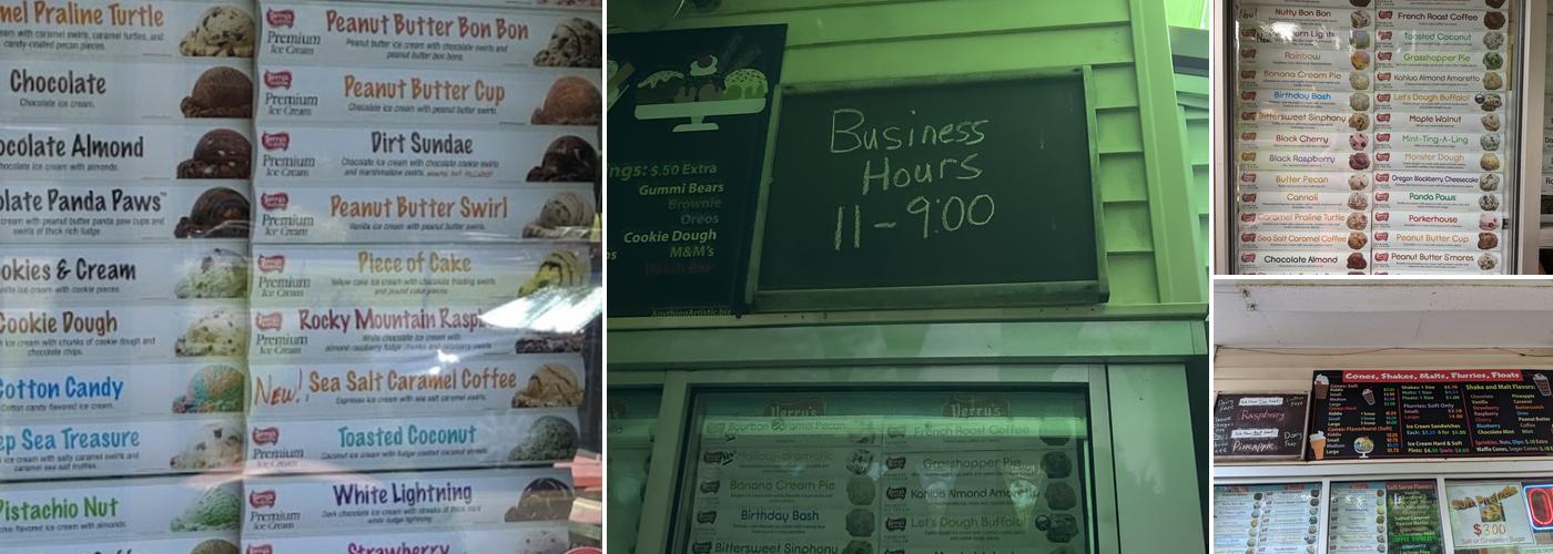 Big Dipper Ice Cream Menu