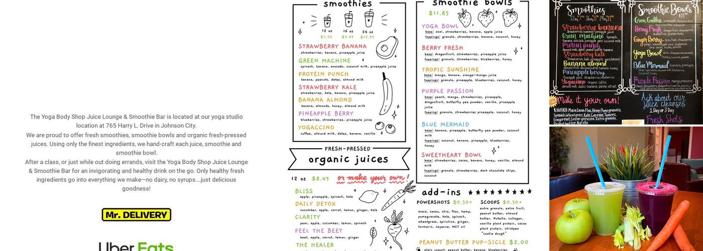 YBS Juice Lounge Menu
