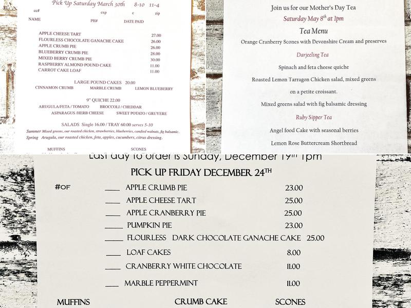 Polka Dot Pound Cake Menu