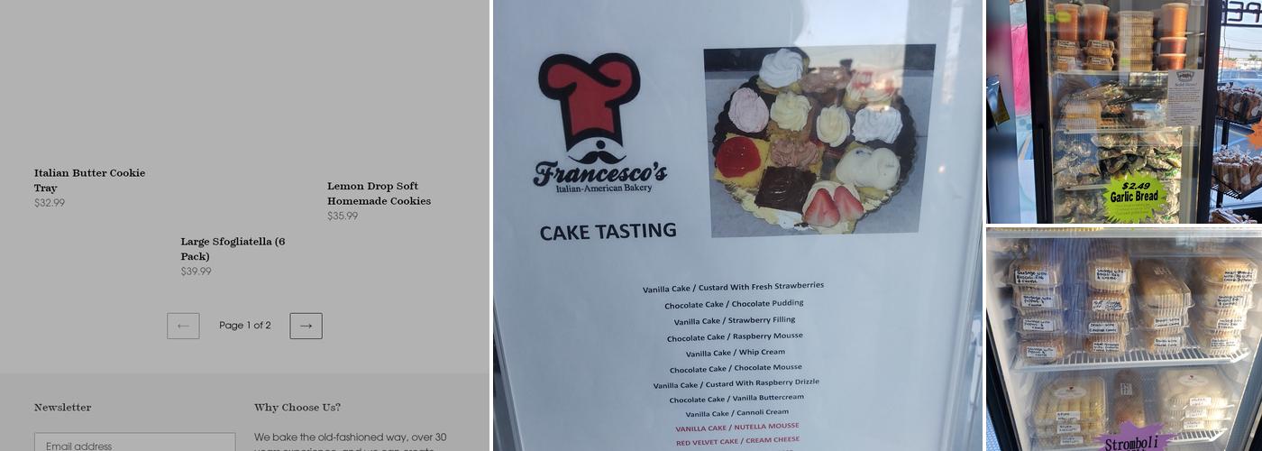Francesco's Bakery Menu