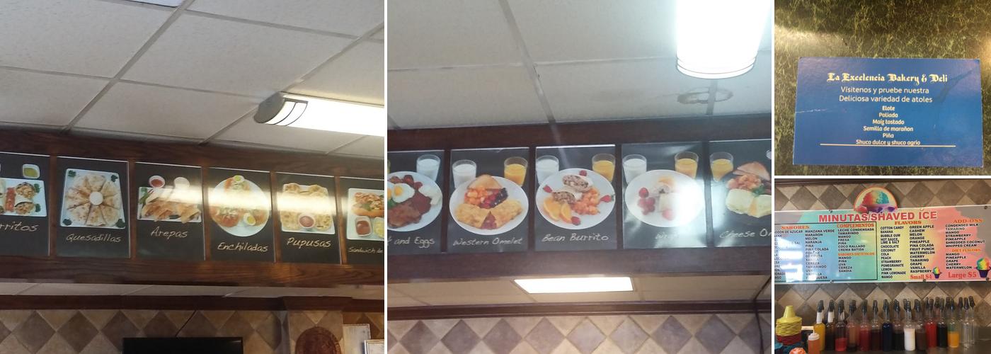 La Excelencia Bakery & Deli Menu