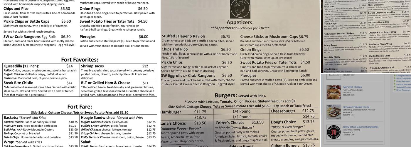 Fort Laramie Bar & Grill Menu