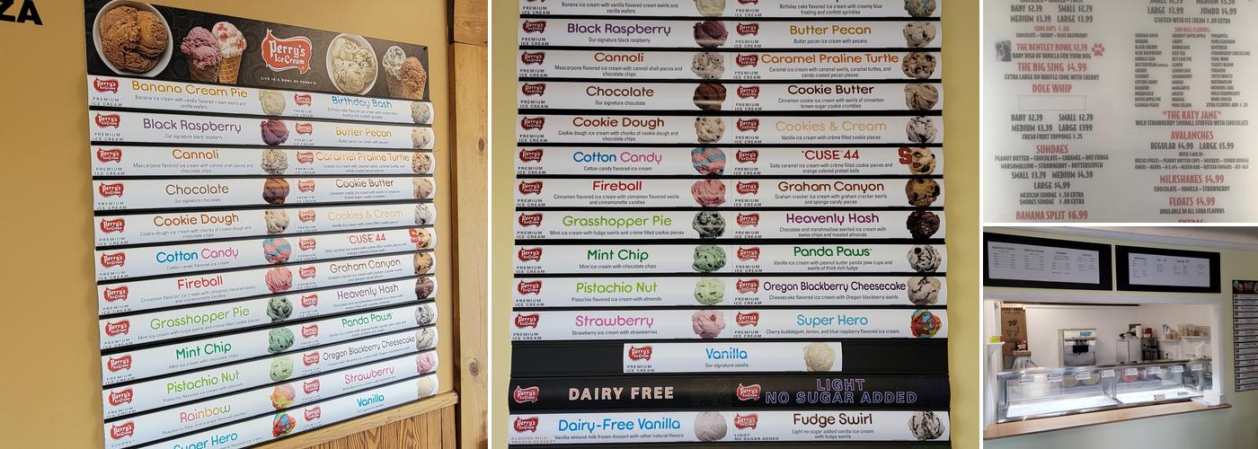 Big Sings Ice Cream Menu