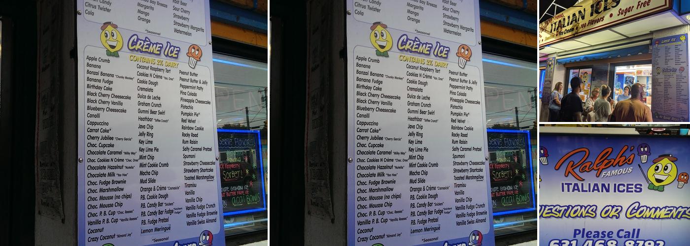 Ralph's Italian Ices & Ice Cream Menu