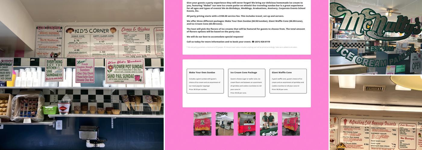 McNulty's Ice Cream Parlor Menu