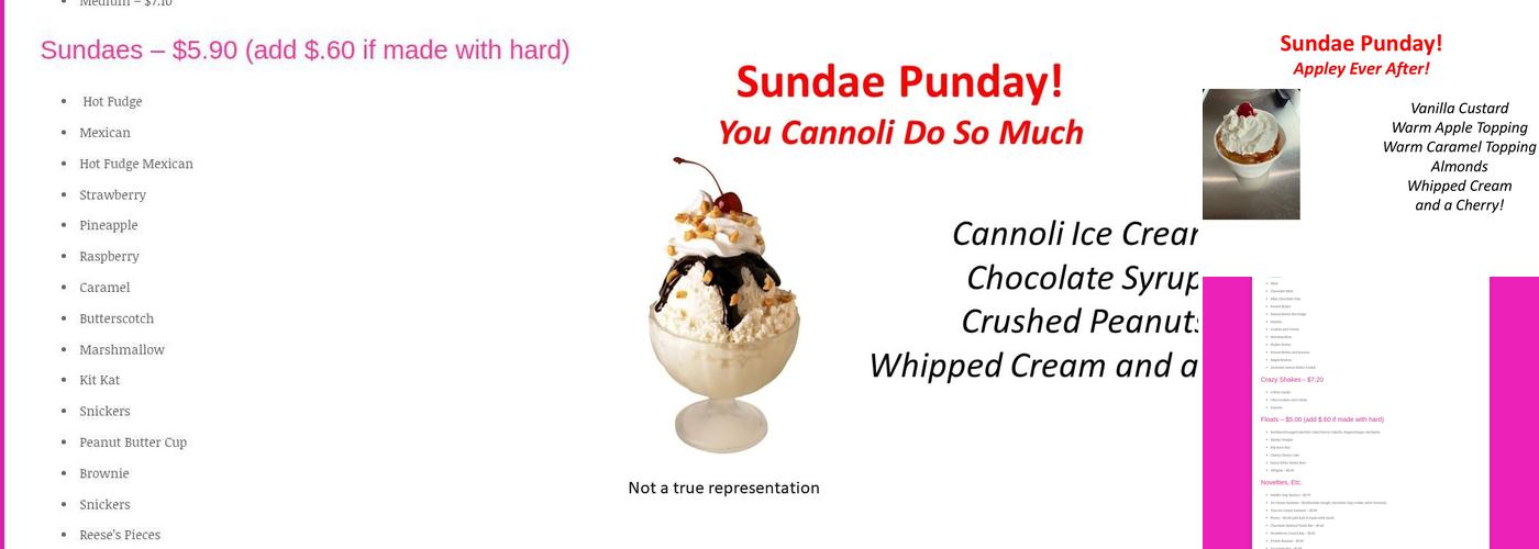 Village Ice Cream Shop Menu