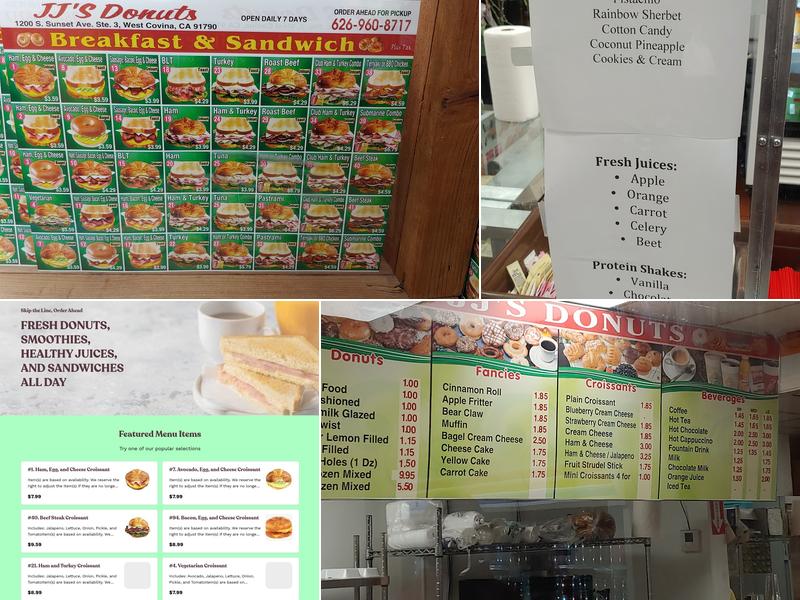 JJS Donuts Menu