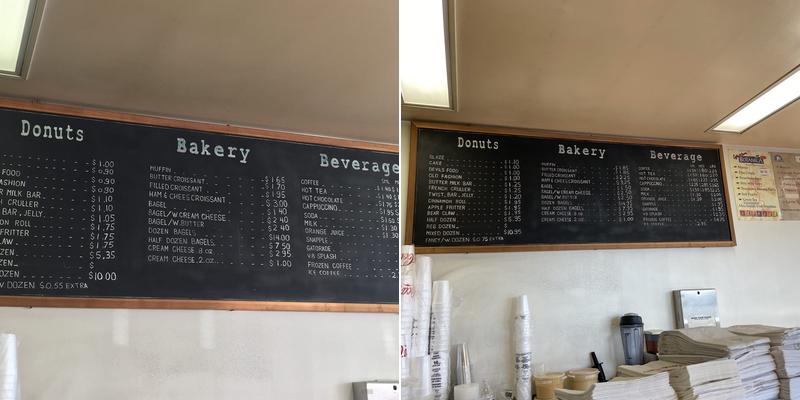 Miss Donuts & Bagel Menu