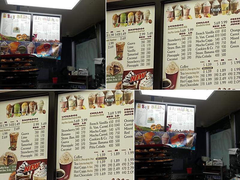 Winchell's Donut House Menu