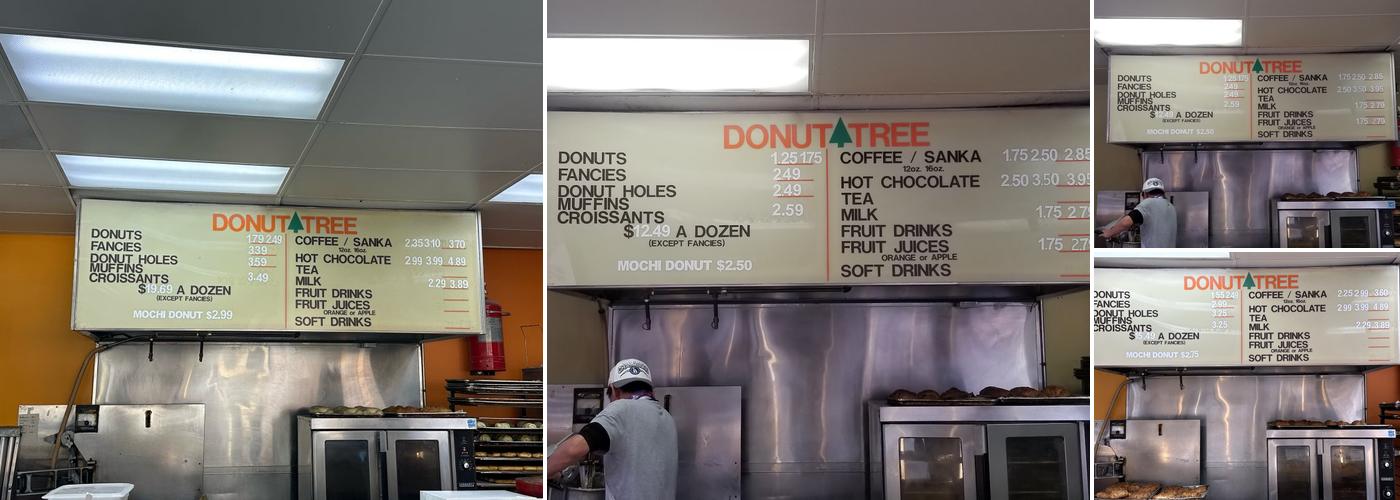 Donut Tree Menu
