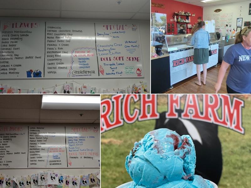 Rich Farm Ice Cream Menu