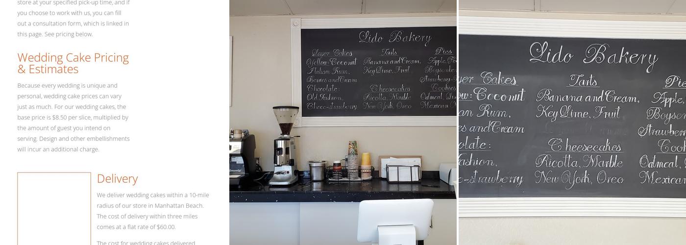Lido Bakery Menu