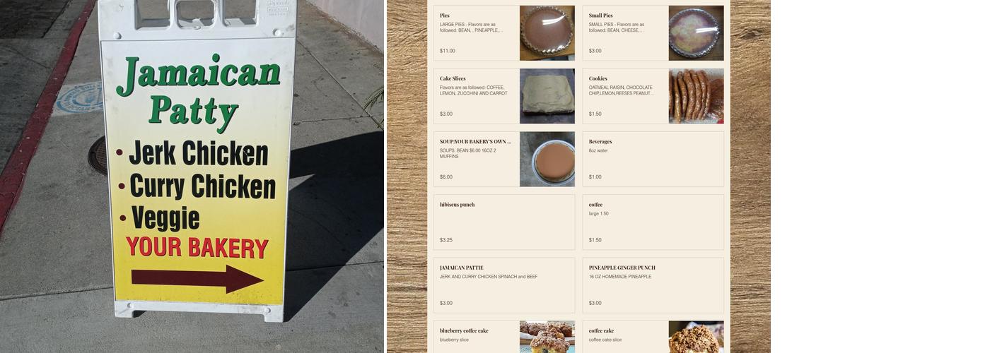 Your Bakery Menu