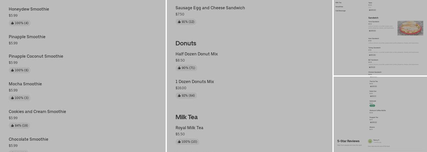 Rose Donuts Menu