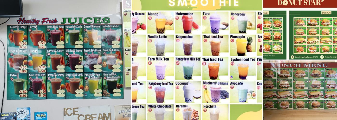 Donut Star Menu