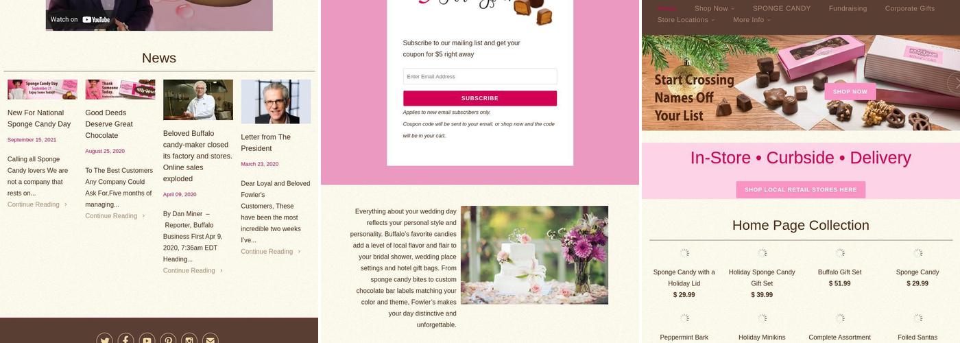 Fowler's Chocolates Menu