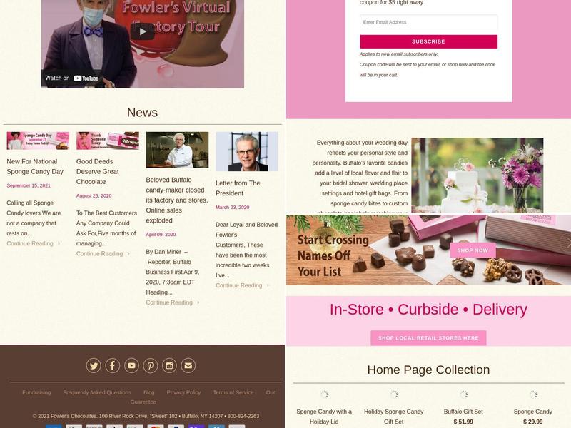 Fowler's Chocolates Menu