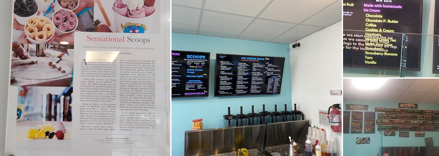 Rolling Zone Creamery Menu