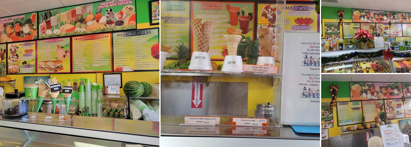Mateo's Ice Cream & Fruit Bars Menu