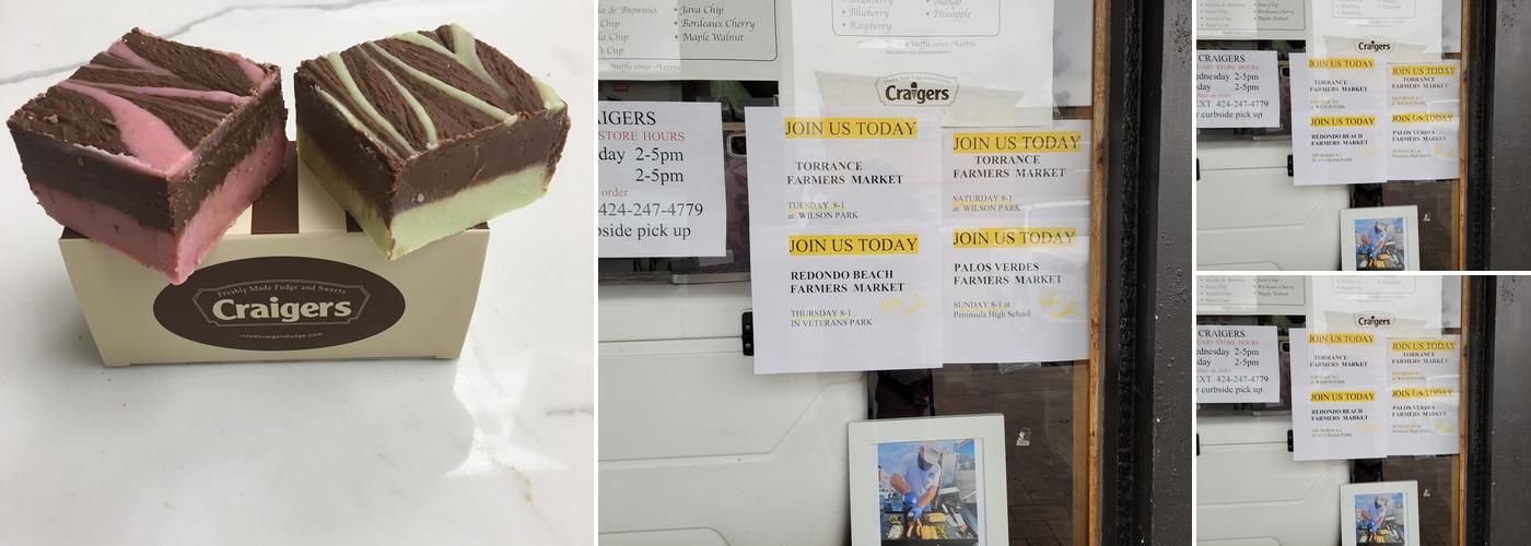 Craigers Fudge, Ice Cream & Sweets Menu