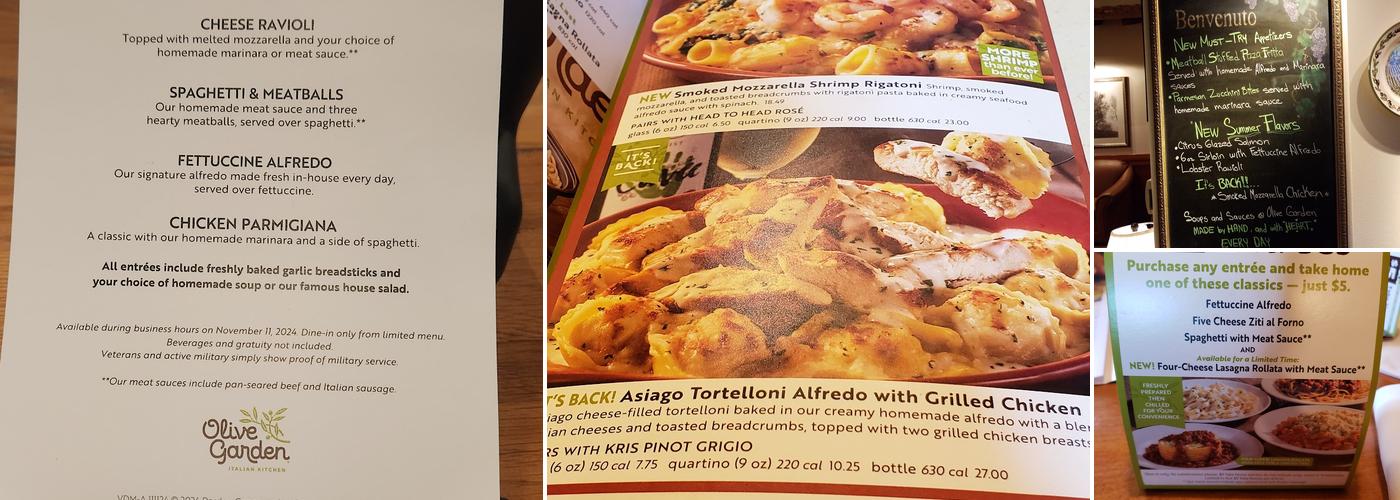 Olive Garden Italian Restaurant Menu