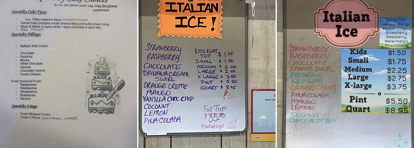 La Deliziosa Menu
