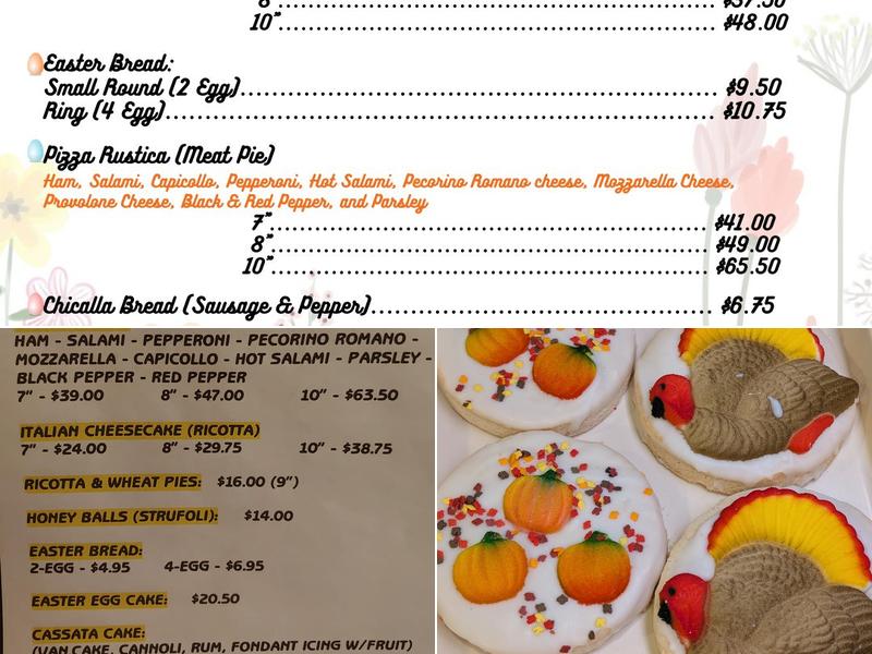Comparetto Bakery Menu