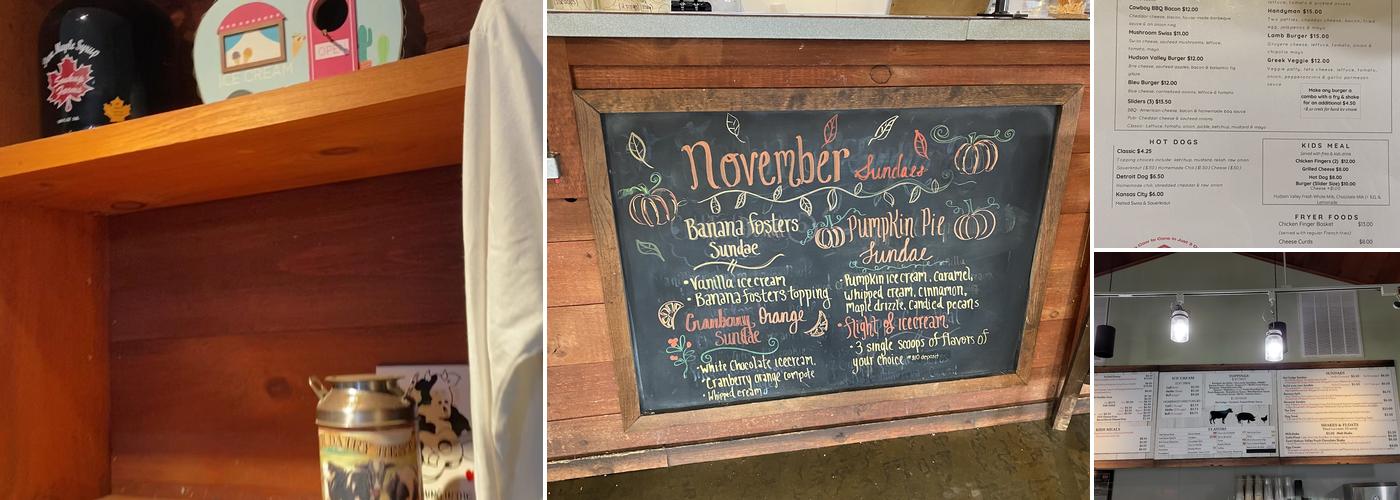 Zoe's Ice Cream Barn Menu