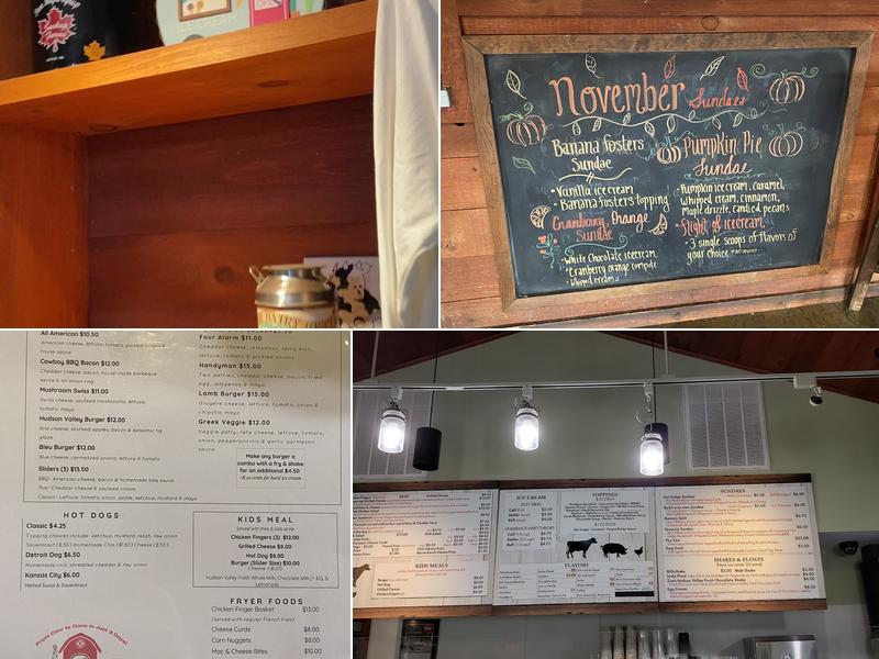 Zoe's Ice Cream Barn Menu