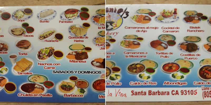 Daniel's Bakery Menu