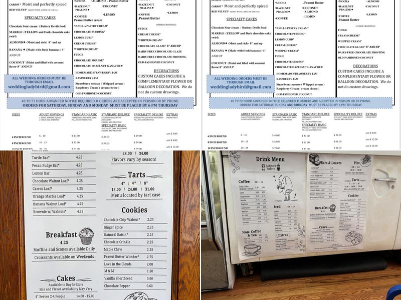 Ladybird Bakery Menu