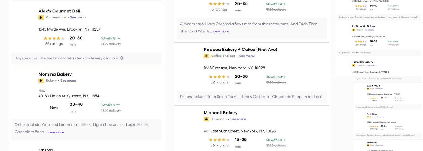 Black & White kosher Bakery Menu