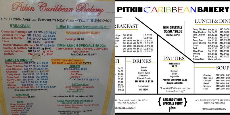 Pitkin Caribbean Menu