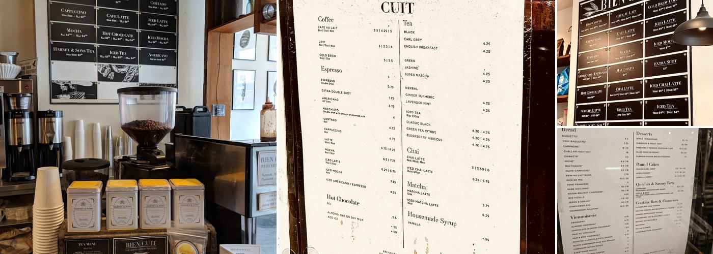 Bien Cuit Menu