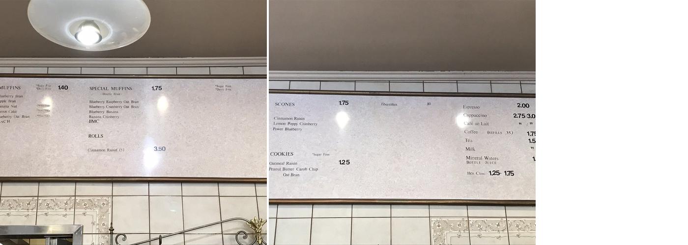 Zen Bakery Menu