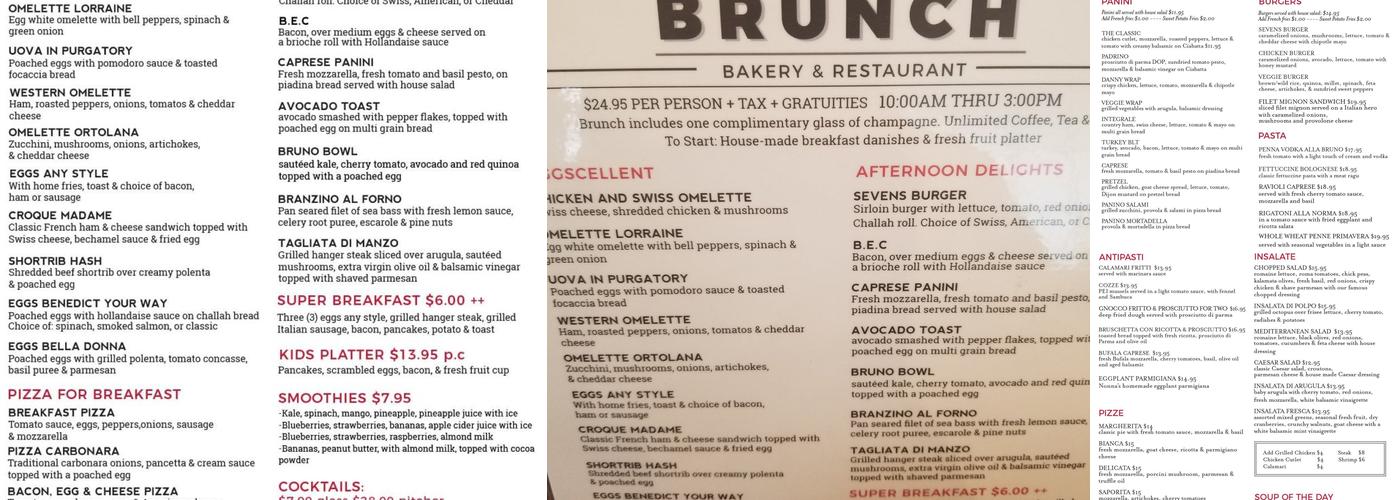 Bruno's Menu