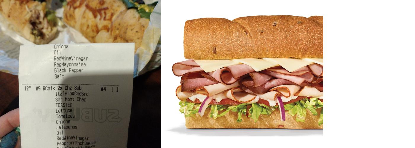 Subway Menu