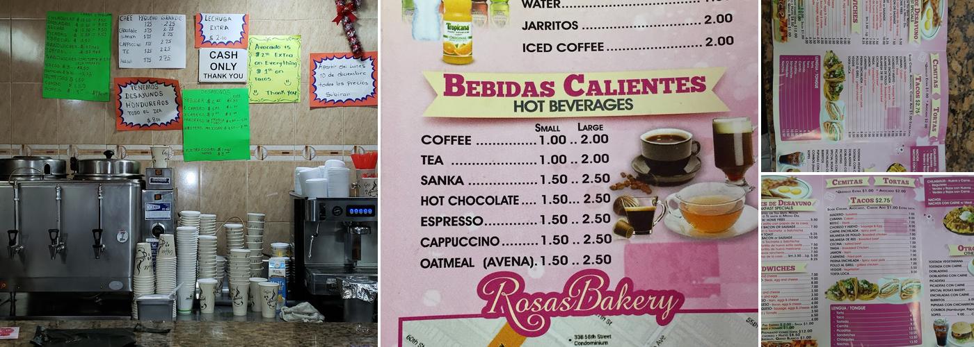 Las Rosas Bakery Menu