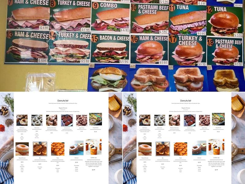 Daily Fresh Donuts Menu