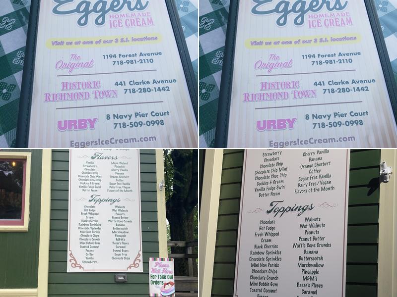 Egger's Ice Cream Parlor - Richmond Town Menu