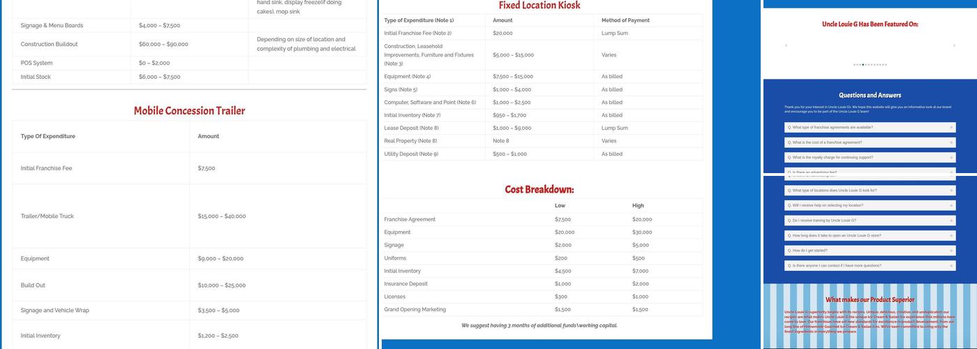 Uncle Louie G’s Italian Ice & Ice Cream Menu