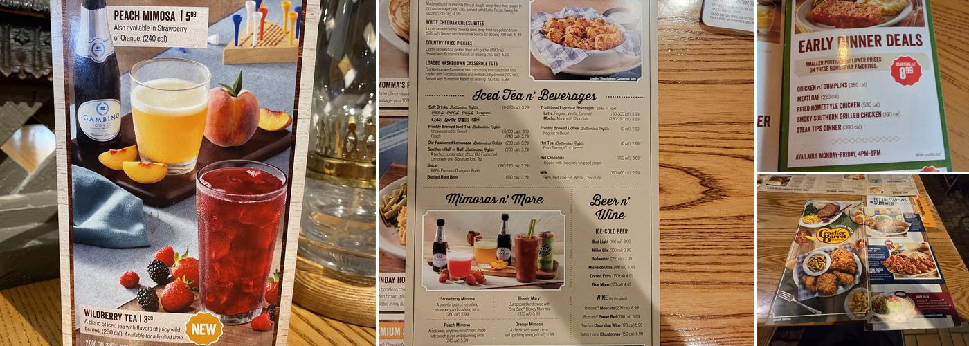 Cracker Barrel Old Country Store Menu