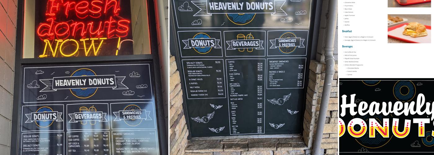 Heavenly Donuts Menu