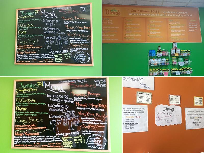 Nature's Blendz Menu