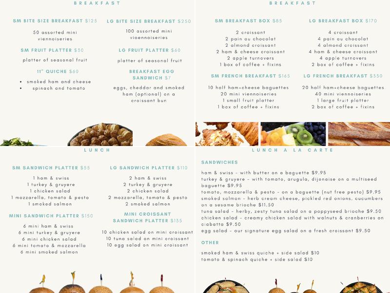 Eclair Bakery + Cafe Menu