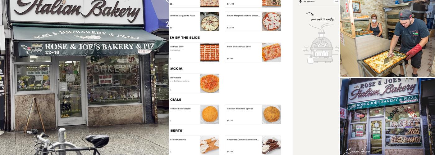 Rose & Joe's Italian Bakery Menu