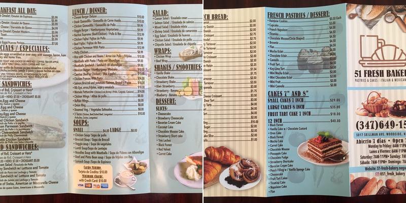 Skillman Fresh Bakery Menu
