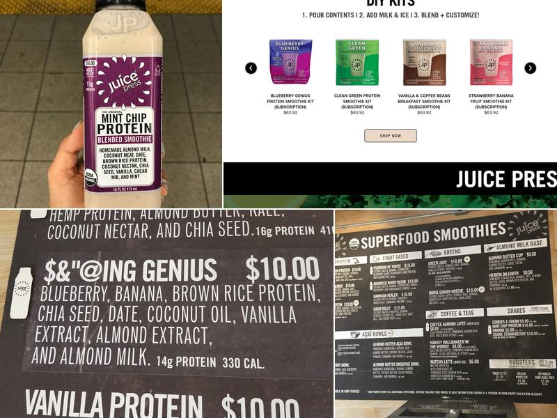 Juice Press Menu