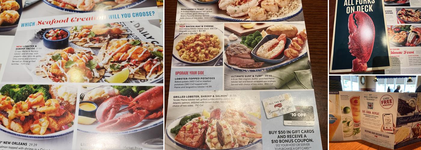 Red Lobster Menu