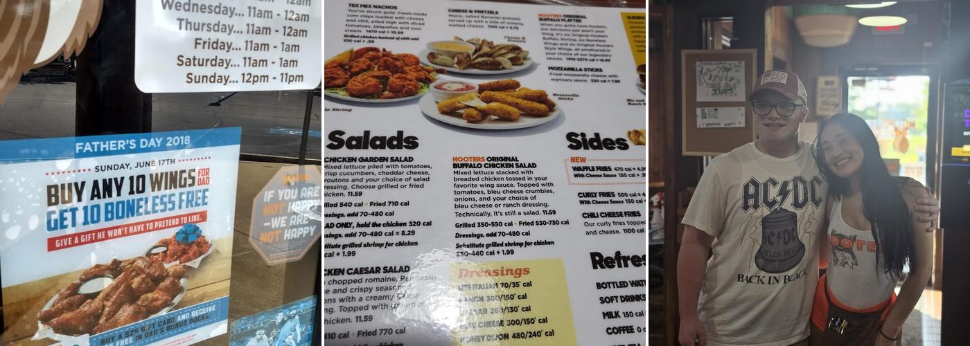 Hooters Menu